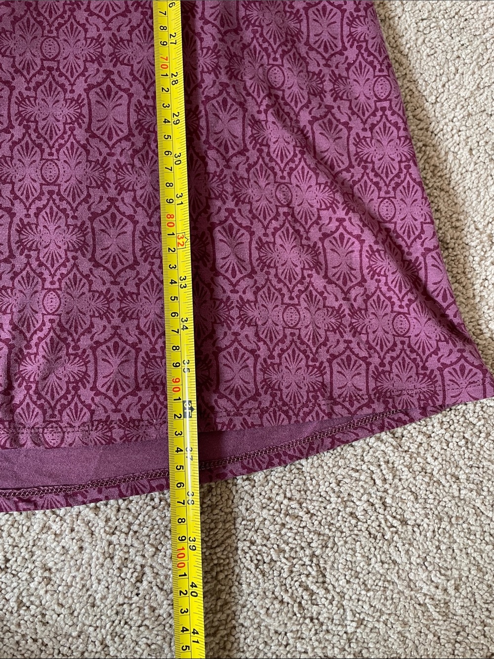 Kuhl Orianna Dress Plum Floral V-Neck Athleisure Dress L Hiking Camping Granola - Picture 10 of 12